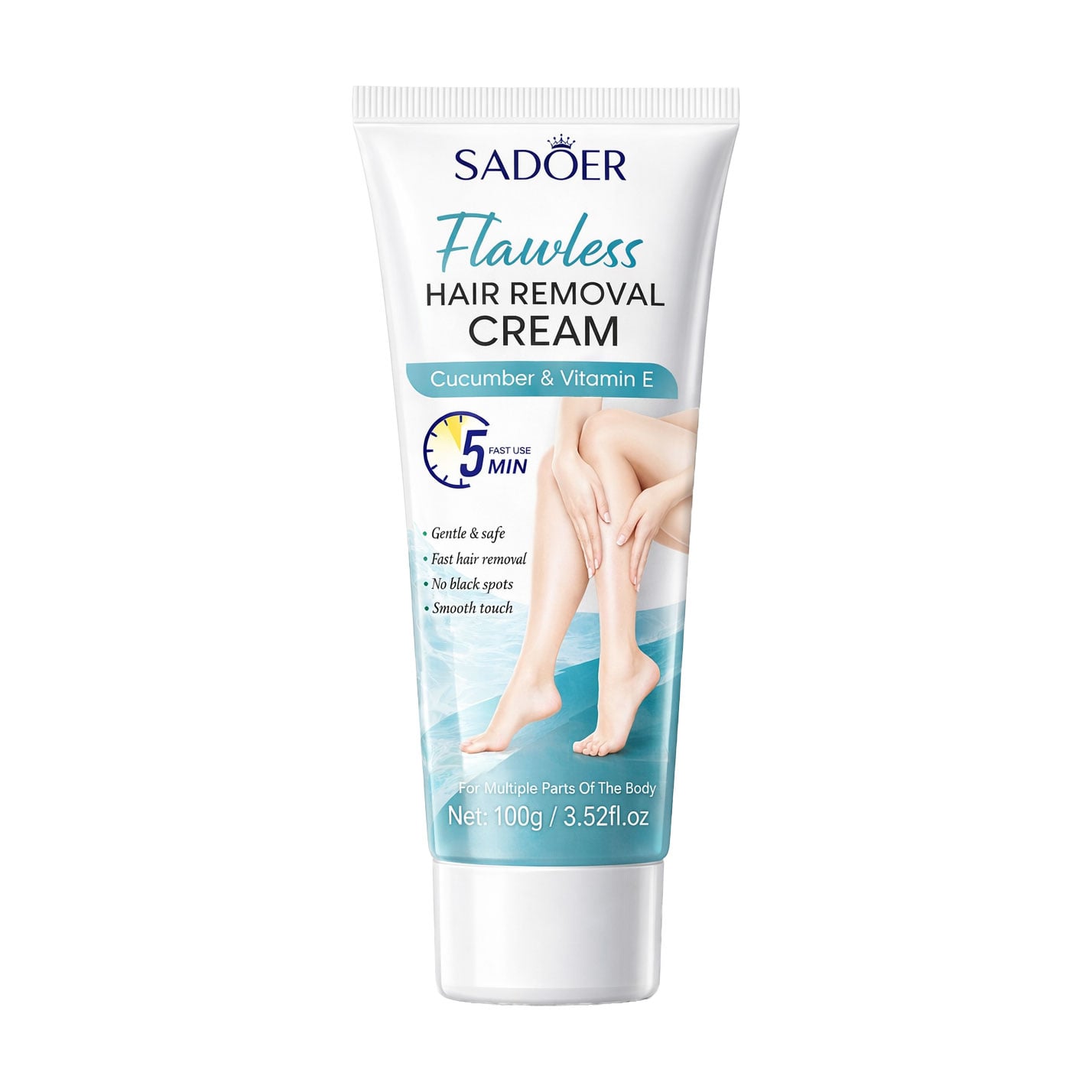 Крем для депіляції Sadoer Flawless Cucumber &amp; Vitamin E Hair Removal Cream, 100 г